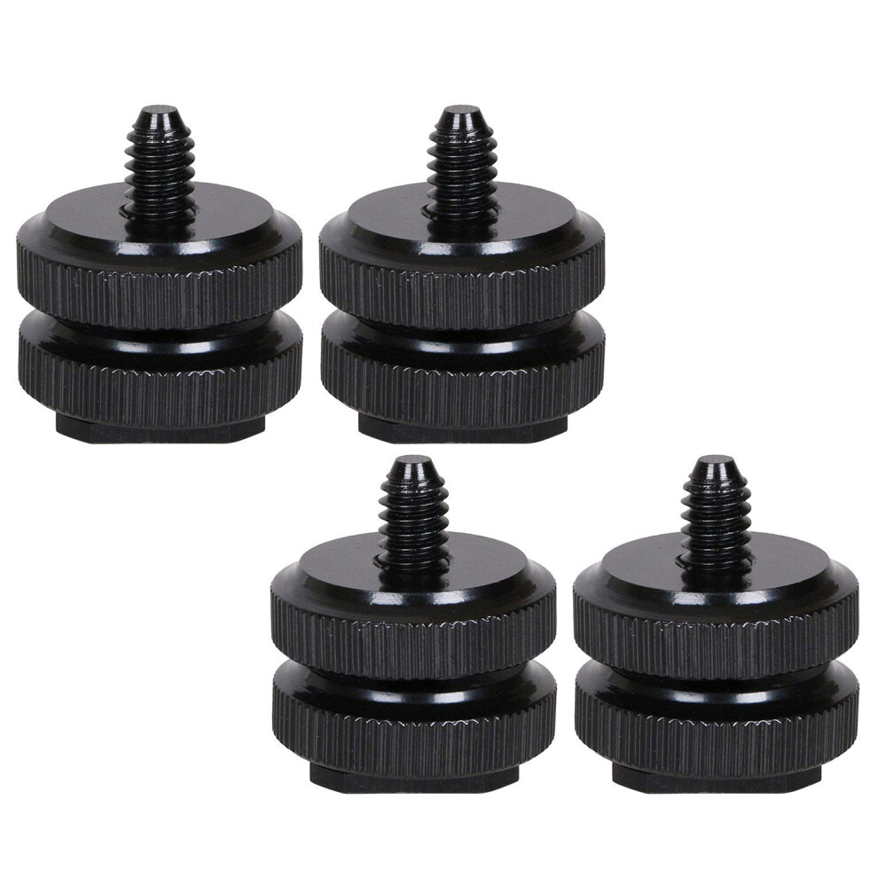 Camera Hot Shoe Mount To 1/4Inch-20 Tripod Screw Adapter,Flash Shoe Mount For Dslr Camera Rig (Pack Of 4) 4713927573613