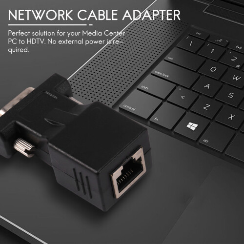Vga Extensor Macho a Lan Cat5 Cat6 Rj45 Adaptador De Cable De Red 2