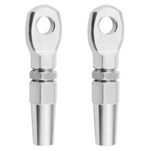 2Pcs Marine Grade 316 Stainless Steel Swageless Eye Terminal Wire Cable Rope Diy Fitting Rigging Hardware Balustrade Kit
