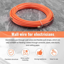 4Mm 15 Meter Orange Guide Device Nylon Electric Cable Push Pullers Duct Snake Rodder Fish Tape Wire