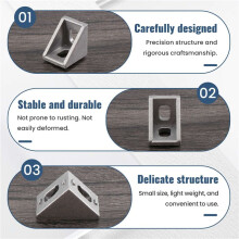 20Pcs 2020 Corner Fitting Angle Aluminum 20 X 20 L Connector Bracket Fastener Match Use 2020 Industrial Aluminum Profile