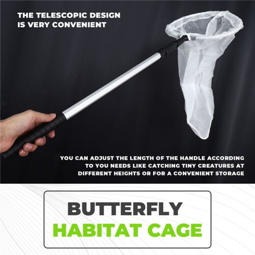 Bug Net Butterfly Catching Net Rede de Nylon de Peixe com AlçA TelescóPica para Adultos e CriançAs, ExtensíVel de 37 Polegadas a 68 Polegadas. 2