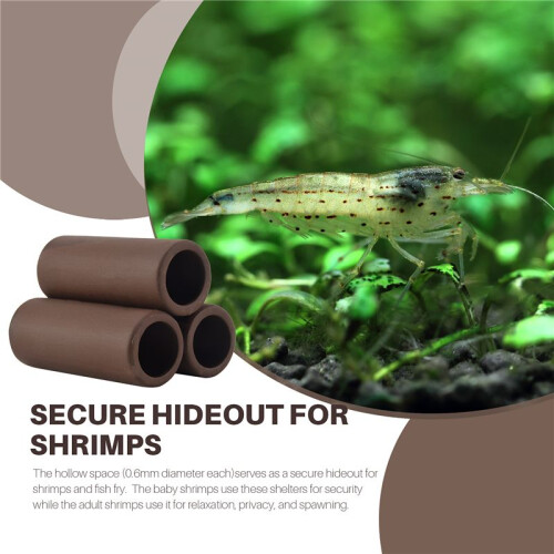 3 Pcs Brown Ceramic Shelters - Shrimp , Breeding Tube, Hiding Cave 1