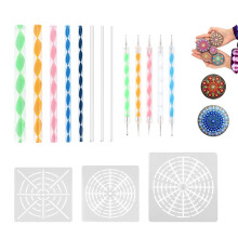 16 St Mandala Dotting Tools för Att Måla Stenar Mandala Stencils Kit Stylus Lera Sculpting Carving Tools