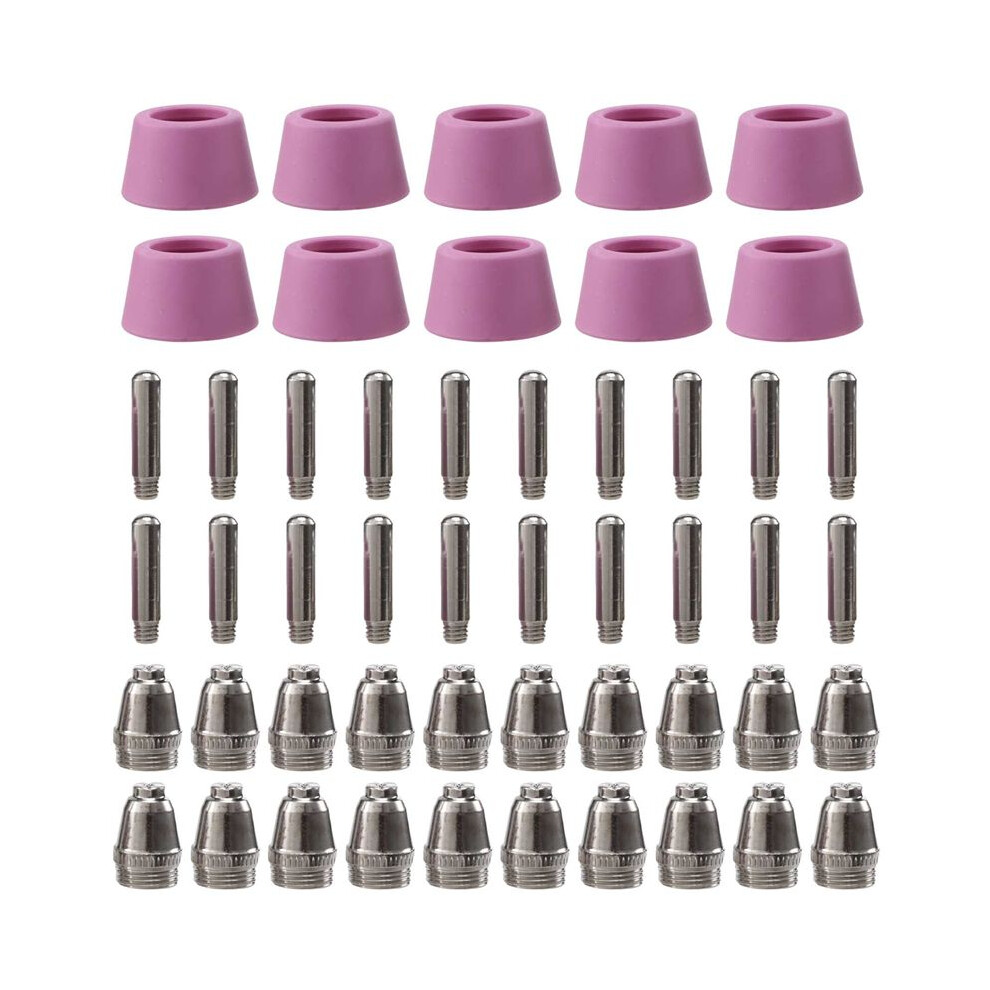 50Pcs Plasma Cutter Torch Consumables Electrode Nozzles Cups Kit For Ag-60 Sg-55 Wsd-60 Fit Cut-60 Lgk-60 Plasma Cutter 6031549540997