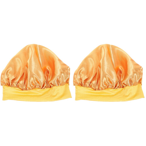 2Stk Satin Orange Reusable Haarschutz 2