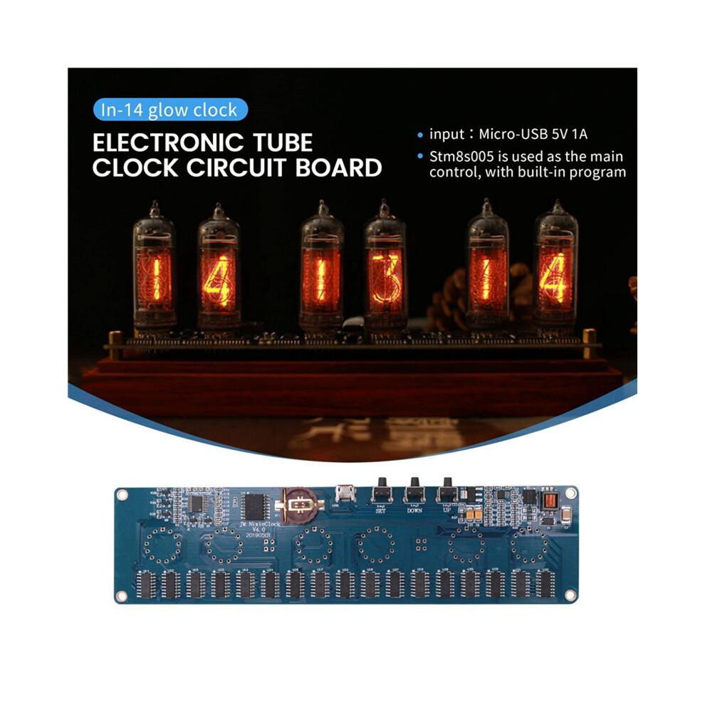 Diy In14 In4 Nixie Tube Clock Digital Led Clock Gift Circuit Board Kit Pcba No Tubes 6033121066734