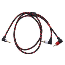 90 Grados 3.5Mm Macho a 2 RCa Macho Cable Angulo Recto EstéReo AUX y Divisor Cable MicróFono Jack Plug para Laptop 1M