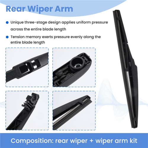 Kit de Conjunto de BraçO e Lâmina de Limpador Traseiro de 12 Polegadas para  Grand Vitara 2005-2015 MK 3 2