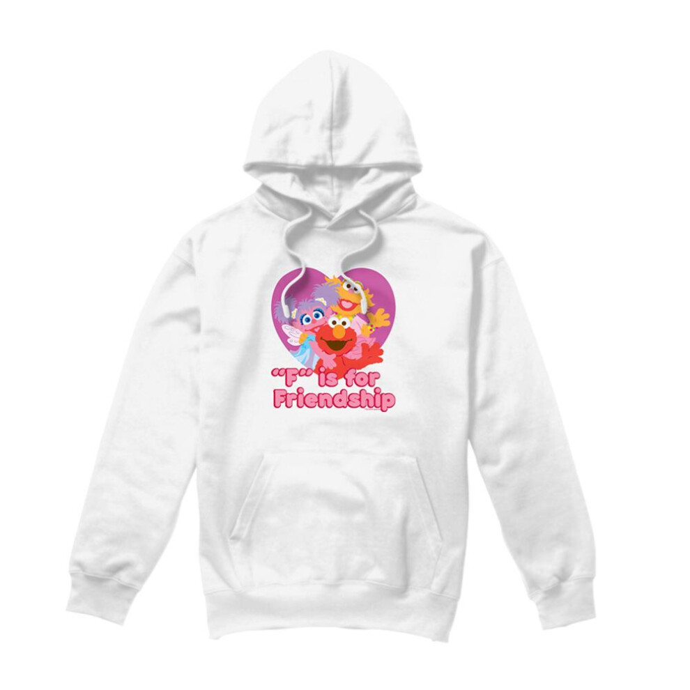 Sesame Street (S, ) Unisex Adult Friendship Hoodie White