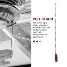 4 Pieces Ceiling Fan Chain Pulls Wooden Pull Chain Extension Pull Chain for Ceiling Light Lamp Fan Chain (Walnut Color)