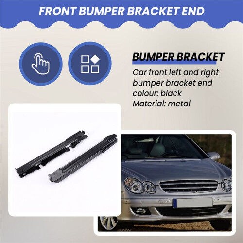 2Pcs Front Bumper Bracket End for  W203 C-Class 2038801114 2038801214 1