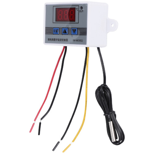XH-W3002 220V Digital LED Temperature Controller 10A Thermostat Control  Probe with Waterproof Sensor W3002