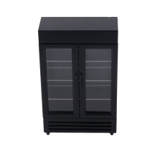 Miniature Birch Wood Dollhouse Refrigerator 18x11x5cm Black