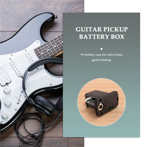 ABS 9V Gitarr Pickup BatteriväSka Box för Elektrisk Akustisk Gitarr Bas FöRvaringslock Byte 2