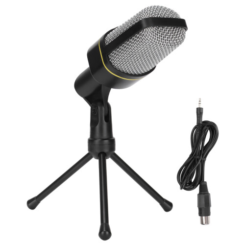 Condenser Microphone For Broadcasting And Conferencing, High Sensitivity With Flat Frequency Response, Includes Tripod Stand And Volume Control Wheel