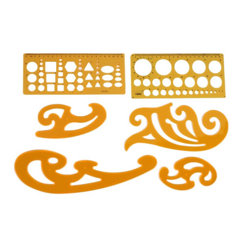 6 Pezzi French Curve e Template Ruler Set Drawing Template Tool Circle Templates per Personal Drawing e Drafting