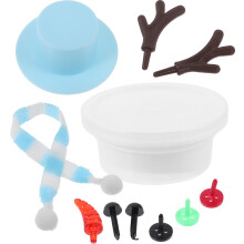 5Sets Himmelblau Mini Schneemann Set Clay Basteln DIY Weihnachtsdeko