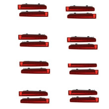 16Pcs Car Third High Brake Light Barn Door Rear Brake Light High Mount Stop Lamp for- T5 T6 Red