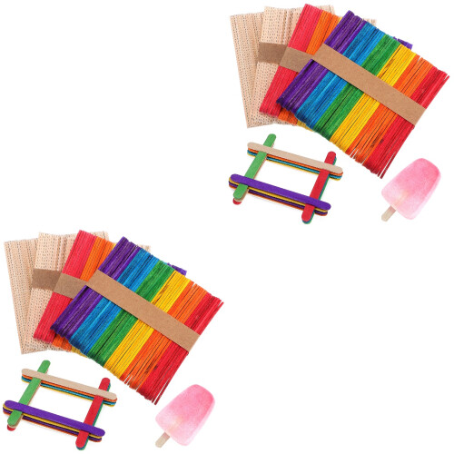 400Stk Holzstäbchen Eisstab Und Holzspatel Für DIY 2