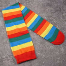 Calcetines Coloridos una Rayas de Arco Iris Sobre la Rodilla Disfraz de Payaso una Rayas Medias Altas para Halloween Cosplay Fiestas de