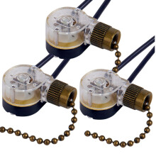3Pack TakfläKt Ljusbrytare ZE-109 FläKtströMbrytare Tak Kedjebyte (Brons)