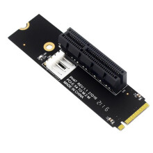 NGFF M.2 to PCI-E 4X Riser Card M2 M Key to PCIe X4 Adapter with LED Indicator  Power Riser for Bitcoin Mining