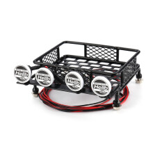 Portaequipajes de Metal 115X107Mm con Focos para  CC01 CR01 RC4WD D90 Axial SCX10 1/10 RC Crawler Car