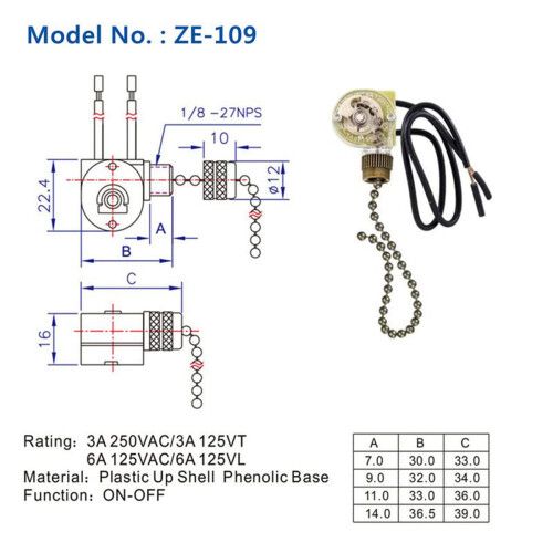 3Pack Ceiling Fan Light  ZE-109 Fan  Ceiling Pull Chain  Replacement (Bronze) 1