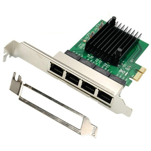 RJ-45 4-Port Ethernet Server Adapter Gigabit Network Card PCI-E X1 Interface 1