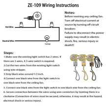 Ceiling Fan Light Zing Ear ZE-109 Two-Wire Light with Pull Cords for Ceiling Light Fans Lamps 2Pcs Silver