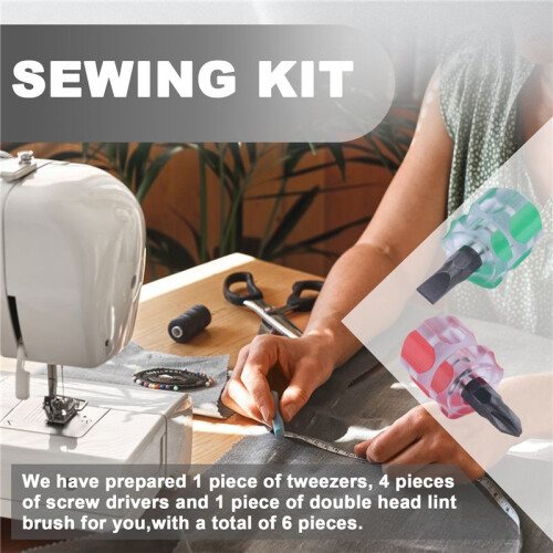 6 Pieces Sewing Machine Cleaning Kit Includes Tweezers Double Headed Lint Brush Screwdriver, for Sewing Tools 1