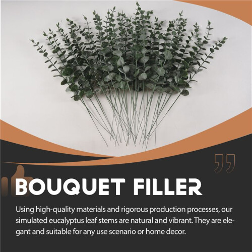 36 Pieces of Eucalyptus Stems Artificial Eucalyptus Leaf Stems True Gray Green Touch Leaf Branches 1