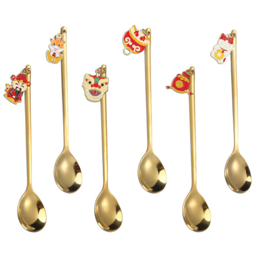 4Sets Golden Stainless Steel Flatware Set Sturdy Kitchen Utensils