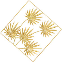 4Pcs Gold Metal Palm Leaf Wall Decoration Modern Rustic Home Decor