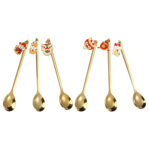 4Sets Golden Stainless Steel Flatware Set Sturdy Kitchen Utensils 1