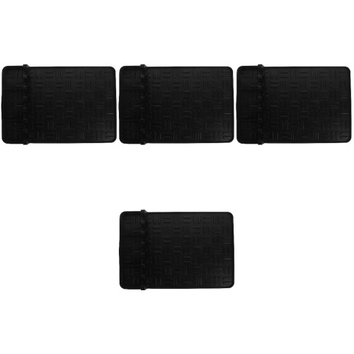 4Pcs Black Silicone Kitchen Counter Mat Grill Side Shelf Tool Holder 2