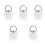 5Pcs Sink Drain Stoppers White Silicone Metal Tub Plug with Pull Chain 4