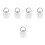 5Pcs Sink Drain Stoppers White Silicone Metal Tub Plug with Pull Chain 5