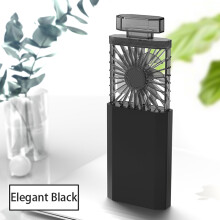 Portable Personal Fan, Crystal Stones Decorated Fan, Fashionable Handheld Fan for Travel/Outdoor/Home (Black)