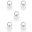 5Pcs Sink Drain Stoppers White Silicone Metal Tub Plug with Pull Chain 6