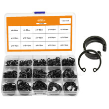 445Pcs C Type Internal Circlip Retaining Rings Assortment Kit for Hole Circlip Snap Rings Black