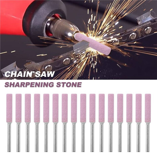16Pcs Chainsaw Sharpener Grinding Stones 4.8mm Sharpening Tool Stones Burr Chain Saw Grindstone File Replacement Tools 1