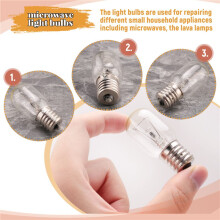 Microwave Light Bulb 40W E17 125V Replacement Part - Exact Fit for Microwaves and the Lava Lamps - Pack of 3