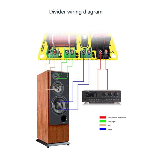 3 Way Frequency Divider Treble+Midrange+Bass HiFi Crossov Audio Frequency Divider Home Theater Speaker Frequency Divider 2