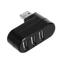 3 Port USB 2.0 Hub USB Port Splitter USB 2.0 Expander 90-180 Degree Rotatable for Laptop PC Tablet Printer Camera