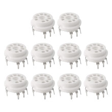 10PCS PCB 9Pin Ceramic B9A Vacuum Tube Socket Audio HIFI DIY Amps for 12AX7 12AU7 12AT7 ECC81 ECC82 ECC83 Silver-Plated