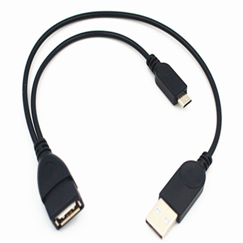 1 Micro-USB to USB Female OTG Adapter Cable with USB Power Interface Suitable for Electronic Devices with OTG 1