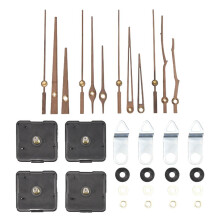 4 Pcs Quartz Clock Movement Mechanism Parts with 4 Types of Walnut Wood Clock Hands Clock Accessories for Clock Repair