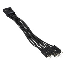 Cable de ExtensióN de Audio HD de Placa Base 9Pin 1 Hembra una 2 Macho y Cable Divisor Negro para PC DIY 10Cm